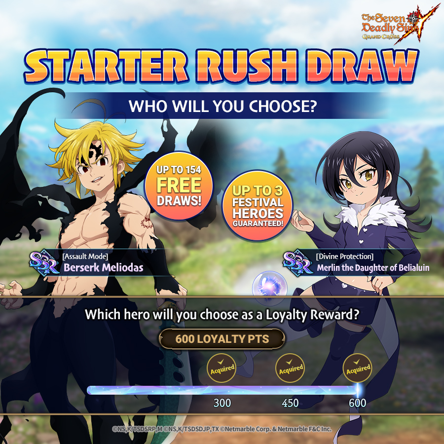 7DS_en's tweet photo. In celebration of our 3rd anniversary,
We are giving away a total of 154 draws for free! π
This is your opportunity to draw popular Festival Heroes
at Lv.80 Fully Awakened β¨
Which hero would you choose for the 600 loyalty reward?!
#SevenDeadlySins #7DS #StarterRush https://t.co/t3vmlOXaA2