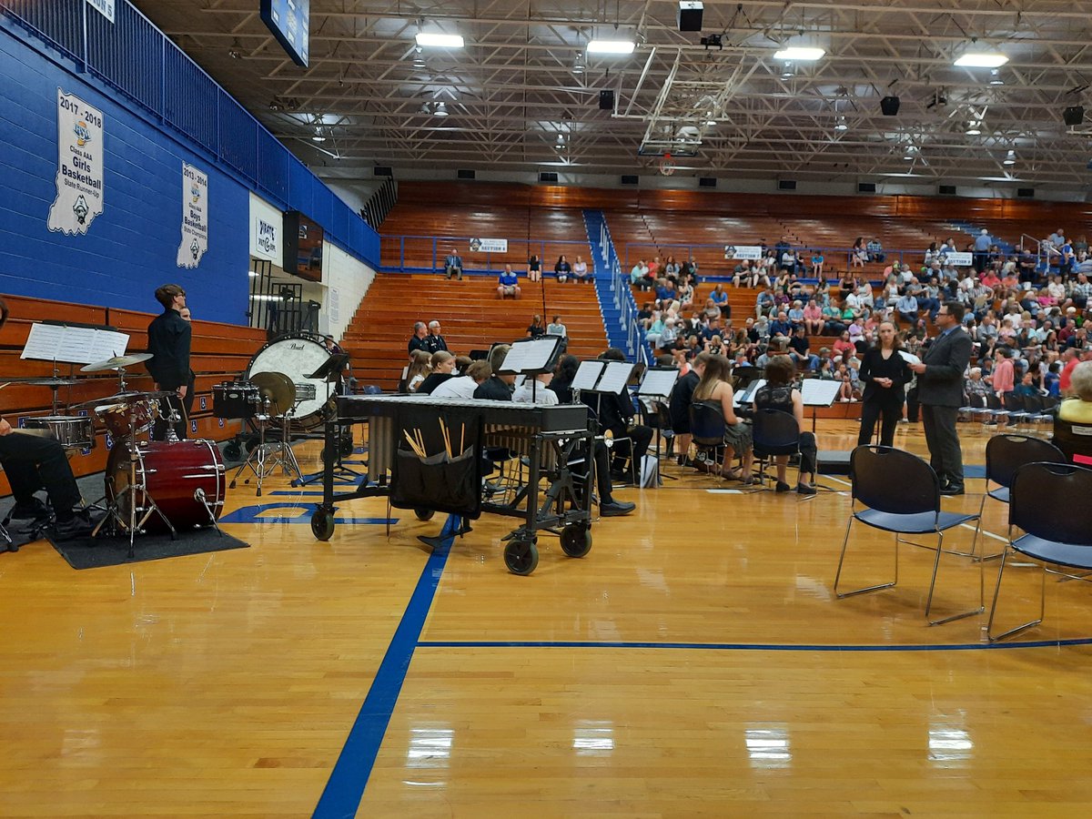 <a href="/GCHSPirates/">Greensburg Comm HS</a> concert band performing at the 2022 graduation ceremony