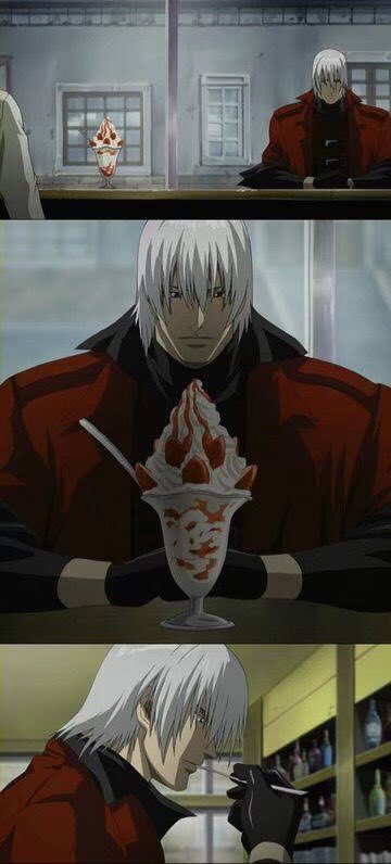 Ecarlate アニダン15周年 アニメデビルメイクライ 本日は5話について ダンテがストサン食べているところが見れる回 そしてダンテの一日 を覗き見できる あと9日 Twitter