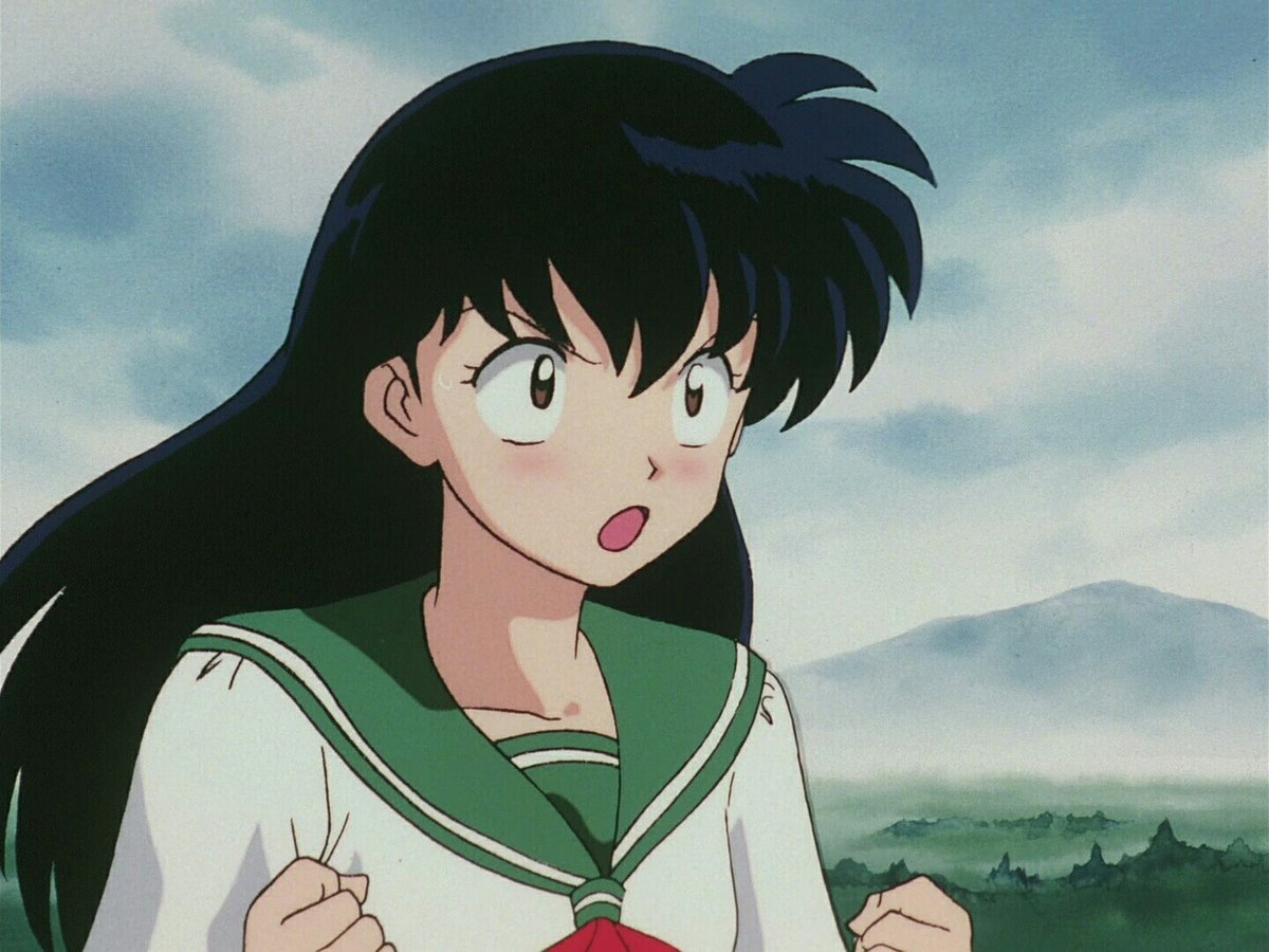 CRIMSONPEARL7's tweet photo. kagome is the cutest when she's shy💚 https://t.co/1LsTiLzLma
