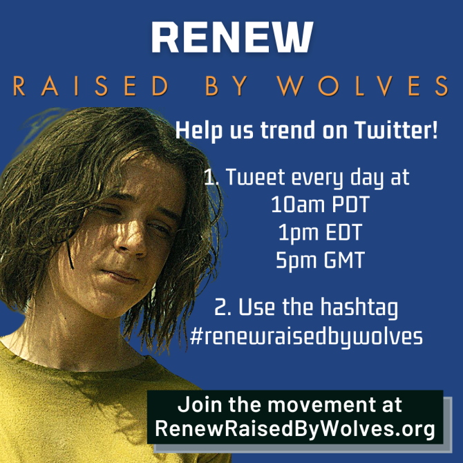 MeadeCalpa89's tweet image. Here is our movement and info on our Twitter Campaign #RenewRaisedByWolves