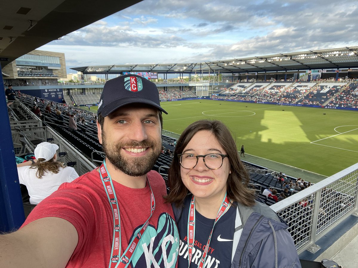wfdavies1990's tweet photo. Caution: #StrongCurrent!!! Excited to be celebrating #pride night and cheering on @thekccurrent! Am I scared we’re playing @alexmorgan13? No way!!! #tealheartemoji https://t.co/E2GfHSzlyg