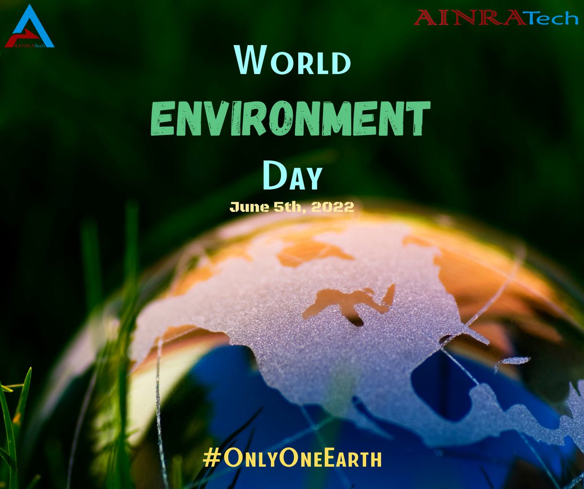 ainratech's tweet photo. World Environment Day is observed every year on the 5th of June.
Celebrate, Protect and Restore our Planet.
Happy World Environment Day!
#AINRATech #AINRAED #worldenvironmentday #onlyoneearth #climateemergency #pollutioncontrol #soilconservation #saveanimals #savetrees https://t.co/6CEMjZWmwY