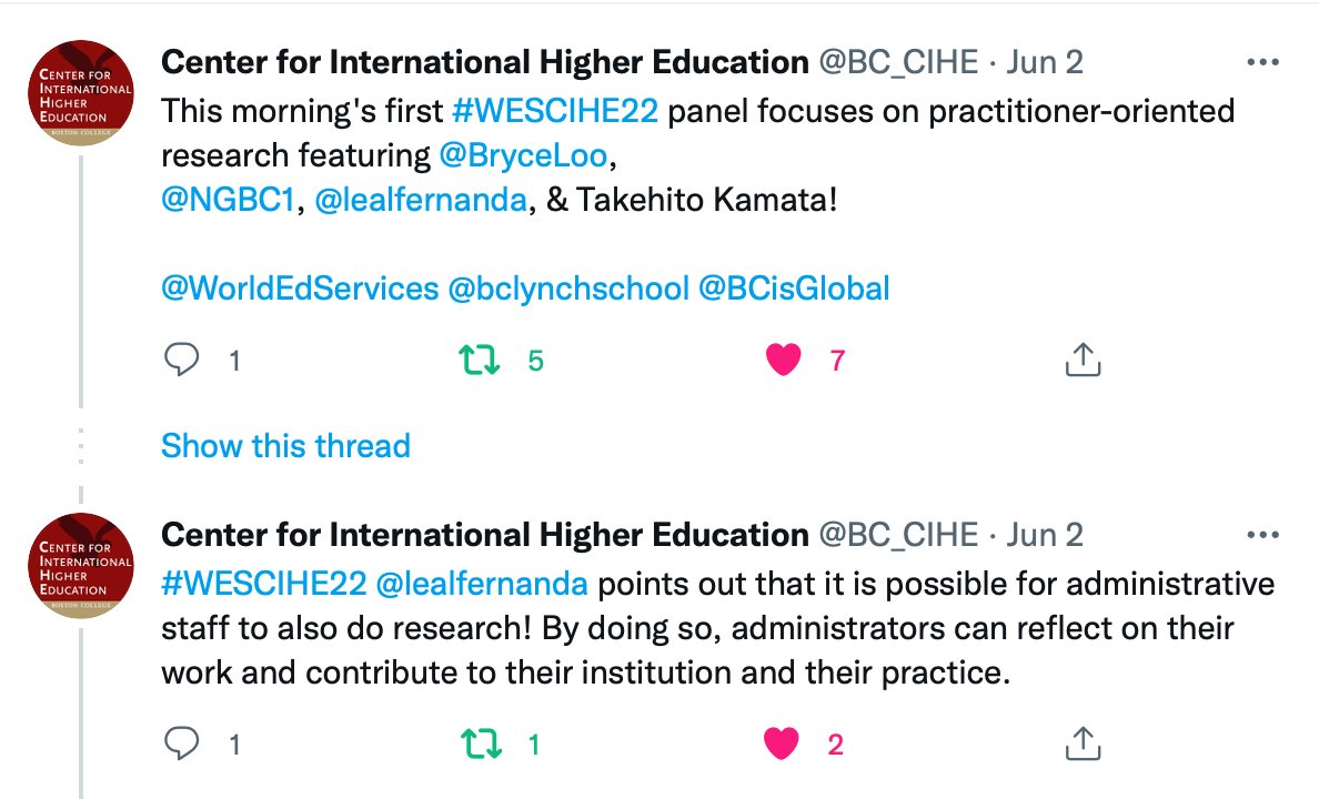 lealfernanda's tweet photo. Happy to have participated in the Practitioner-Oriented Research panel, with Bryce Loo, Nick Gozik and Takehito Kamata, during the #WESCIHE22 @bclynchschool @BCisGlobal @WorldEdServices https://t.co/LyX9B4Btg4