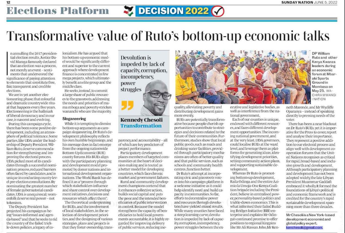 Kenchesoli's tweet photo. Sunday Nation June 5, 2022 https://t.co/XLHjwo6s6s
