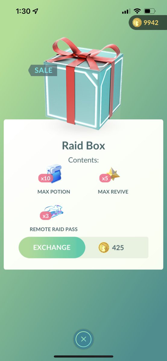 5 max revives and 10 max potions for only 125 coins! Take advantage while there’s still time trainers! <a href="/PokemonGoApp/">Pokémon GO</a> please… 🙄