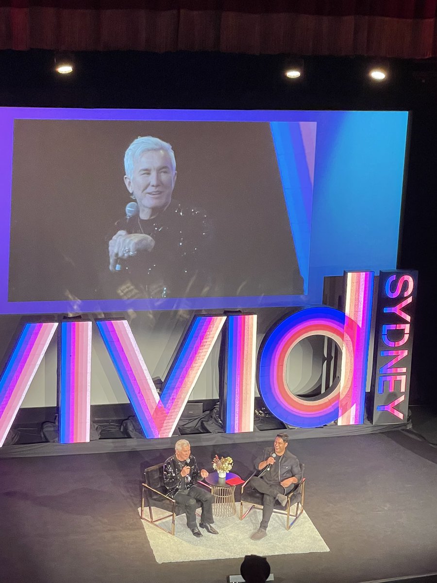 Quintessential storyteller <a href="/bazluhrmann/">Baz Luhrmann</a> shares his journey from Australia to <a href="/cannes/">Cannes Film Festival</a> with #StrictlyBallroom, growing up in small town #heronscreek, <a href="/ElvisPresley/">Elvis Presley</a> and the rollercoaster of success. Thank you <a href="/VividSydney/">Vivid Sydney</a> and <a href="/MarcFennell/">Marc Fennell</a> for presenting this #GlobalIcon! <a href="/EventsNSW/">Destination NSW</a>