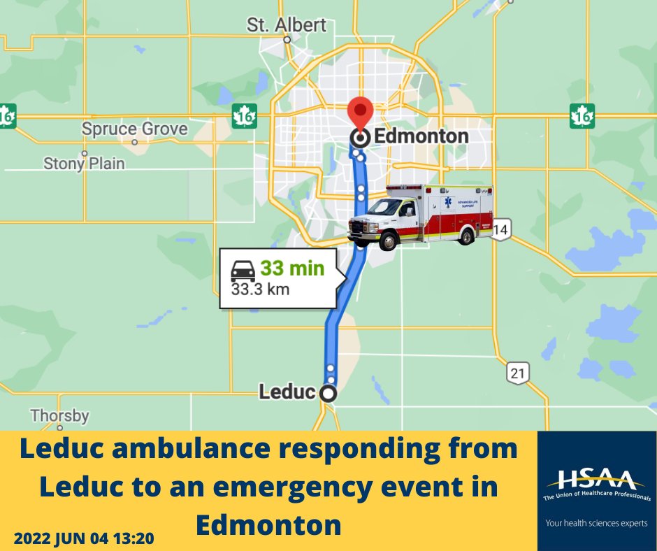 HSAAlbertaEMS's tweet photo. #HSAAEMS #LongResponse #Leduc #Edmonton #yeg #ableg #ABHealth #AHS #yourEMS https://t.co/VwzBuxlArt