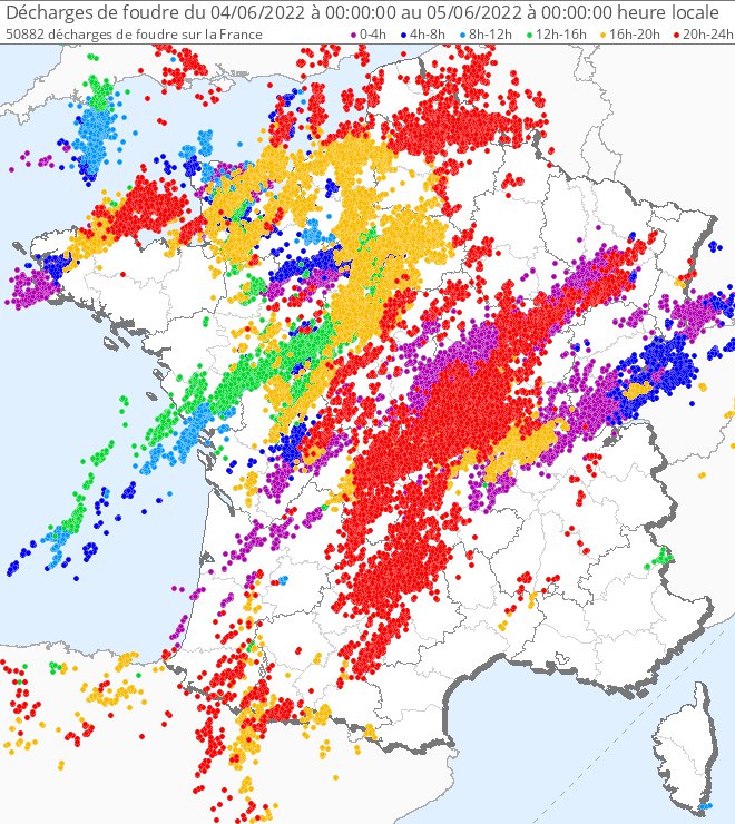 L'épisode orageux est terminé avec des #orages souvent virulents en cette journée du 4 juin, devenue la plus orageuse depuis près de 3 ans. Résumé de l'épisode à retrouver ici : 