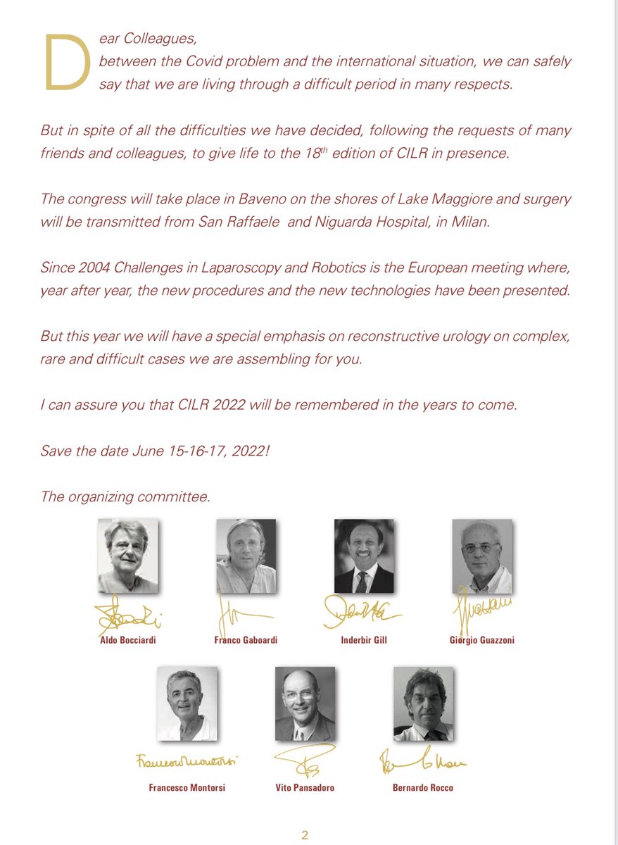 We are happy to announce that ASST Santi Paolo e Carlo will be hosting #CILR22 with some of the most prominent international surgeons performing innovative Live Surgery on June 15th -16th-17th,2022.
Welcome on board to Professor <a href="/bernardorocco73/">Bernardo Rocco, MD,FRCS (Glasgow)</a> !