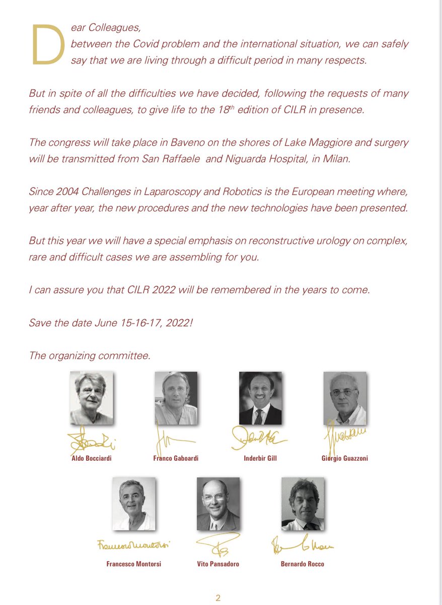 We are happy to announce that ASST Santi Paolo e Carlo will be hosting #CILR22 with some of the most prominent international surgeons performing innovative Live Surgery on June 15th -16th-17th,2022. Welcome on board to Professor @bernardorocco73 !