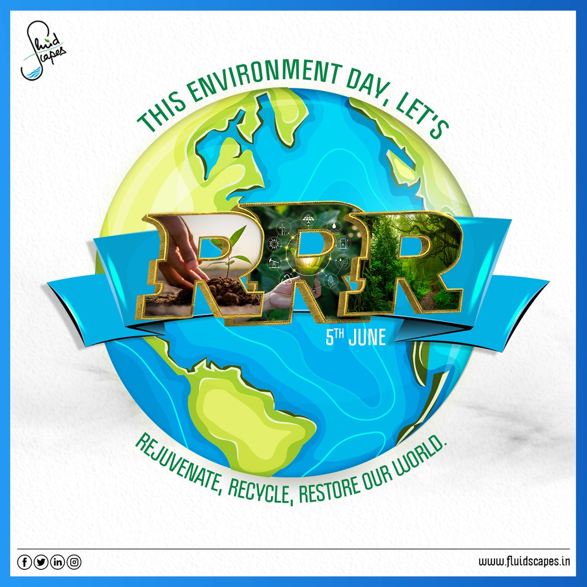 fluidscapes's tweet photo. This Environment Day, let's REJUVENATE, RECYCLE, RESTORE our world.
.
.
.
#fsc #fluidscapes #environmentday #worldenvironmentday #environmentalday #environmentdayeveryday #environmentalhealthday #worldenvironmentday2022 #happyenvironmentday #happyworldenvironmentday https://t.co/p1cZJARE7h