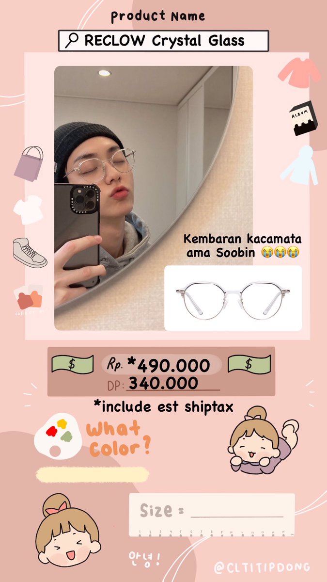 _cltitipdong_'s tweet photo. RECLOW Crystal Glass
Soobin TXT

Now 490.000 DP 340.000
Sale Price from 600.000
✅ Include est shiptax
📍Jogja
DM for info / order https://t.co/4u1L7WOBC4