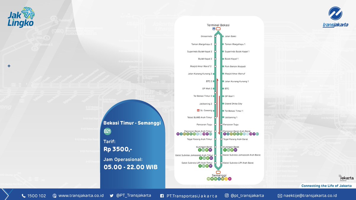 PT_Transjakarta's tweet photo. Sahabat TiJe, mulai Senin, 6 Juni 2022

Layanan Transjakarta rute D31 (Cinere - Kuningan), B21 (Bekasi Timur - Semanggi), dan D11 (Depok - BKN) kembali beroperasi melayanai pelanggan. https://t.co/WwQPZH3xFD