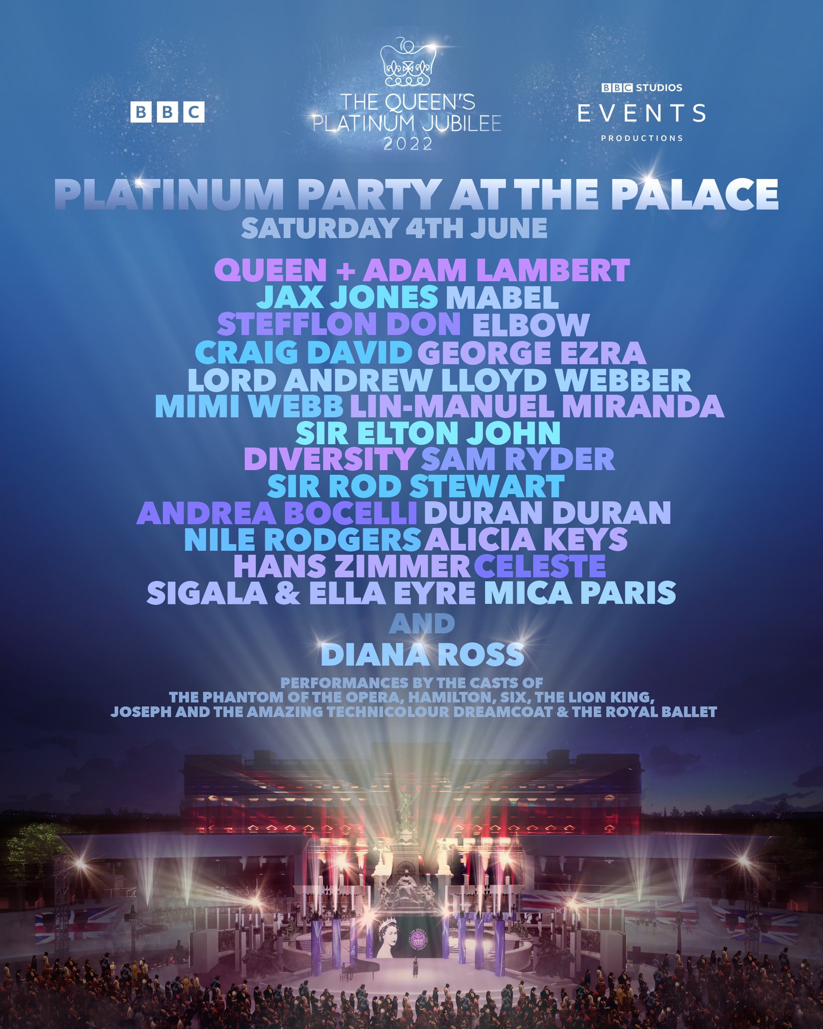 Elijah エリザベス女王 プラチナジュビリー 22 Platinum Party At The Palace Tracklistと公式音源 ジョージ エズラは Green Green Grass と Shotgun をパフォーマンス T Co Nirchcc3y5 Twitter