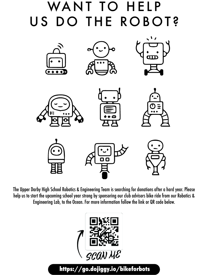 mrblinn's tweet photo. A @UpperDarbySD colleague at Upper Darby High School has taken on a challenge to raise money for the Robotics and Engineering team. Who else is in at $0.50/mile? https://t.co/HYhTzLPnAp https://t.co/blbnSZMS5A