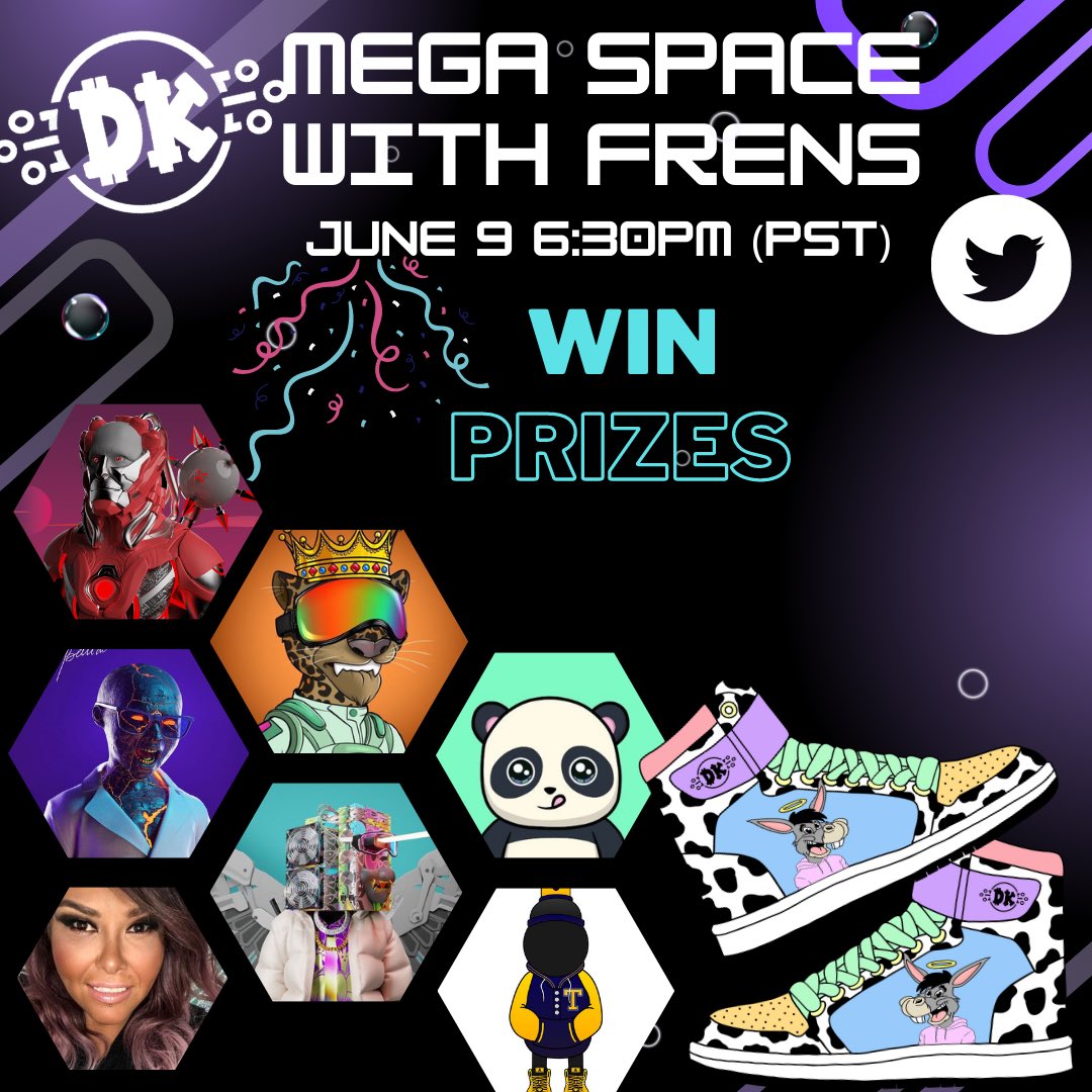 Want to Win Giveaways?🚀🔥 #nft #Giveaways 

1.FOLLOW <a href="/DonkeyKicksNFT/">DonkeyKicksnft.ETH👟</a> &amp; <a href="/PandaMania_NFT/">PandaMania</a> <a href="/NFTsumantria/">Guardians of Sumantria</a> <a href="/iconicmavericks/">Iconic Mavericks | Something Special Is Brewing</a> @BlockBotzClub <a href="/taggerzNFT/">TAGGERZ 🏷</a> <a href="/Crimsonchick2/">🇨🇦Crimson Chick🇨🇦</a> @Pixels_so 

2.RETWEET + LIKE &amp; TAG 3 FRIENDS!

3. SET A REMINDER FOR THE MEGA SPACE BELOW 👇

x.com/i/spaces/1PlJQ…