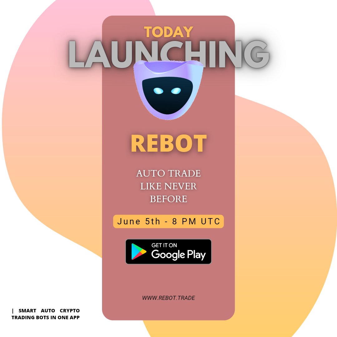 Rebot_trade's tweet photo. Rebot | Auto Trade Like Never Before
No More Need of #technicalanalysis
No More Need of #fundamentals 
Just Need #binance Account and Funds In it to trade #Bitcoin &amp; #altcoin
Launching Today June 5th 🎉🎉🎉
@binance @changpengzhao https://t.co/xebRtWkTYY
