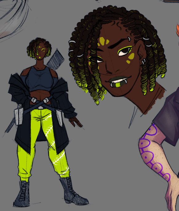 elforgotten's tweet photo. Some Shadowrun character designs for @princess_pengy ! 🧡 https://t.co/hPJ4Vy38Ak