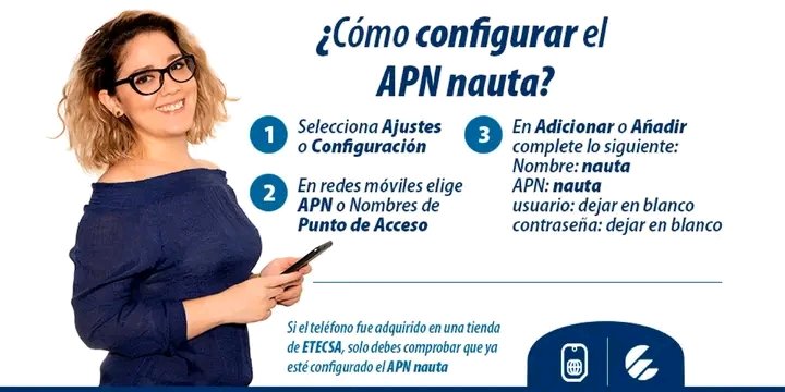 Configure usted mismo el APN Nauta.
#CubaInformatiza 
#TransformacionDigital