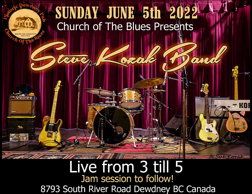 We will be taking our places at The Church of The Blues for tomorrows afternoon sermon... 'The power of the Blues'... Steve Kozak Band live, from 3 - 5 PM.   @SteveKozakmusic @kozakranch  @DewdneyPub @WhatsOnMission @CIVL_Radio   @FraserValleyNow  @FraserVN  #dancing #bluestime
