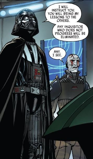 SpaceDandy27's tweet photo. @CotWatch Re: Grand Inquisitor, look at how he is drawn in Soule’s Vader book set prior to this show. Small head, just like this show. Then in Rebels he has the cone head. Different guy? Cybernetics? Think about it https://t.co/DWBUm3vIvc