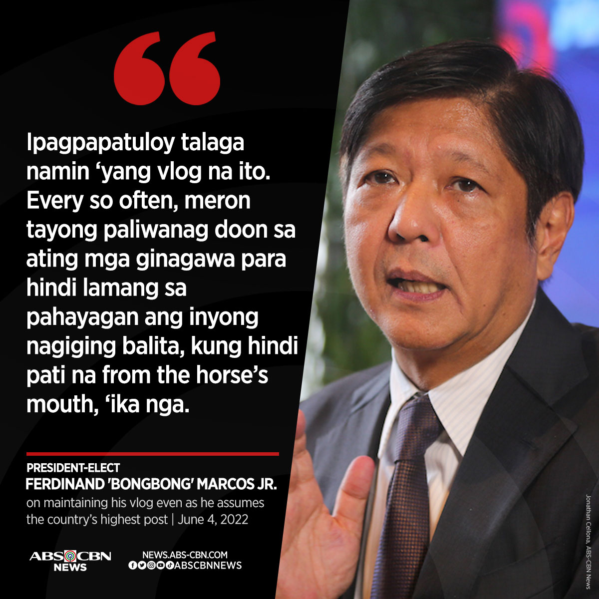 ABSCBN News on Twitter "Presidentelect Ferdinand “Bongbong” Marcos