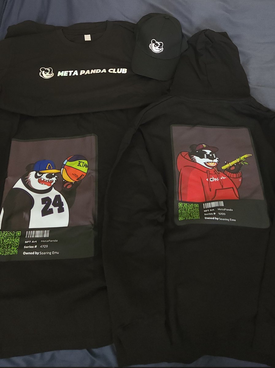 EmuSoaring's tweet photo. Got my @metapandaclub merch thanks to @web3_wear. Lets gooooo #mpc #metapandaclub #Web3 #NFTs #pandafriend https://t.co/fcsPtvWROZ
