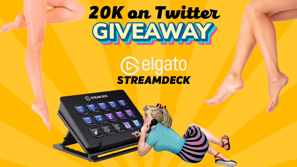 bbjess's tweet photo. Thank you for over 20K on Twitter!
To celebrate &amp; thank the community I am giving away ANOTHER @elgato Stream Deck!
To enter -
😍Follow 
🌟Retweet
😎Tag a friend

I'll be announcing the winner during my 1 year anniversary stream on June 10th on https://t.co/aVW3OzEDqN

#Giveaway https://t.co/5yl2tmv5Ju