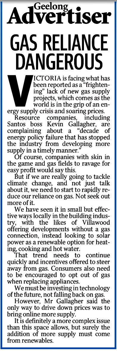 geelongsustain's tweet photo. ๐๐๐ค Lots of smiles from us reading this editorial from Friday's @geelongaddy re โ๐ฅโ #gettingoffgas ๐๐ https://t.co/WTNeUPOPiU