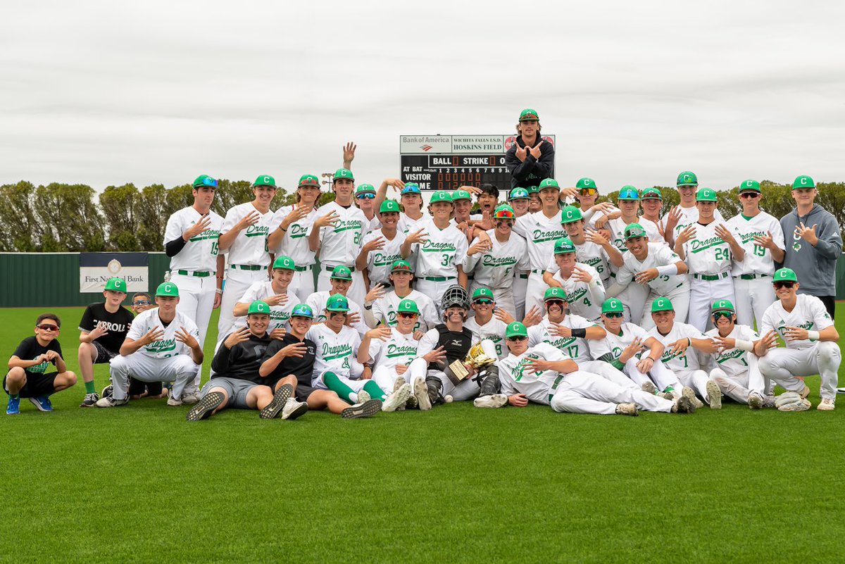 DragonBaseball's tweet photo. The 6A STATE semifinal games are set! Time to make your road trip plans for next Friday. See you in Round Rock DRAGONS. 
 
Conference 6A State Semifinals
Friday, June 10th at 4p

Fort Bend Ridge Point (35-5) vs. Southlake Carroll (32-8)

#DragonsVsDragons https://t.co/3Uf0gxHNJj