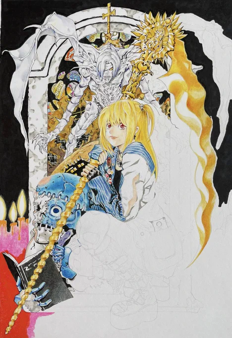 デスノート 色鉛筆経過 #デスノート #模写 #弥海砂