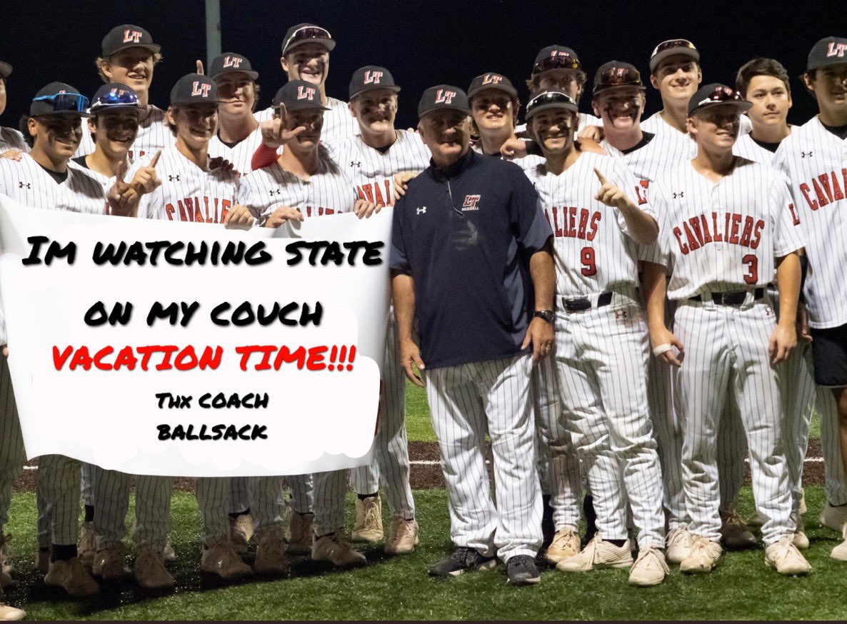 RowdyRattler's tweet photo. What a great sign to hold up after loosing to the green machine. @LTCavBaseball is this being hung in the rafters??? #mickeymouseprogram #dell #longbusridehome https://t.co/9PQ0qEs50f