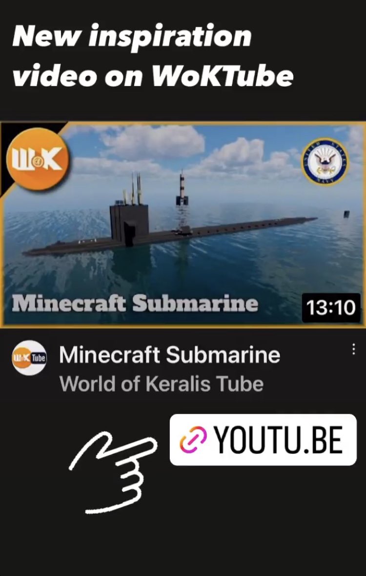 WoKServer's tweet image. Inspiration #inspiration

#Minecraft Submarine youtu.be/dm2-oG_Emy0 via @YouTube