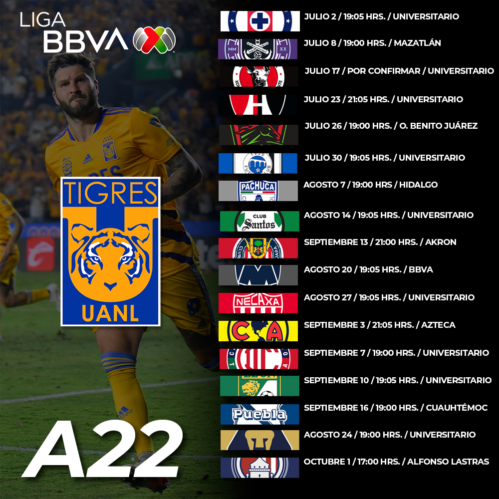 LigaBBVAMX's tweet image. ¡¡Incomparables!!

@TigresOficial quiere un #Apertura2022 de muchos éxitos. Así jugará la #FaseRegular del Torneo:

#LigaBBVAMX ⚽