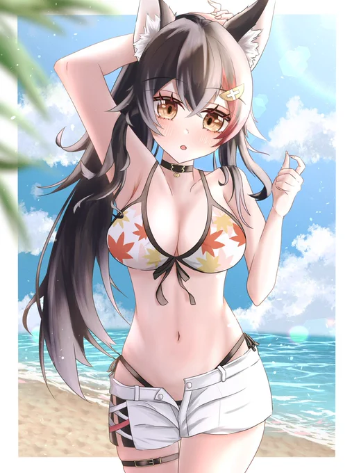 日差しが強いね…#みおーん絵#ホロライブサマーに願いを 