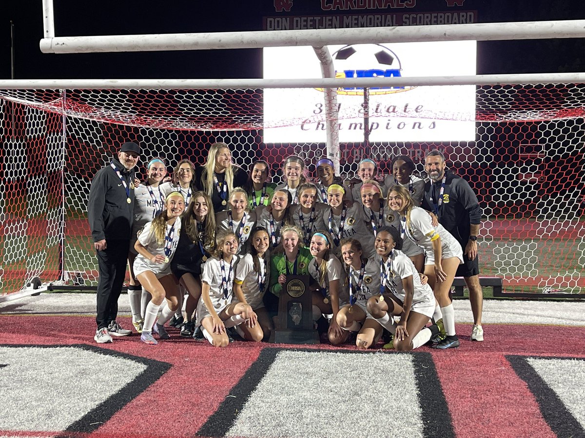 Metea Valley girls soccer takes down Barrington in penalties! For the first time in program history, the Mustangs are State Champions!! Congratulations!
<a href="/MeteaGirlsSoc/">Metea Girls Soccer</a> <a href="/MeteaAthletics/">Metea Athletics</a> <a href="/meteavalley/">Metea Valley HS</a> <a href="/MVPrincipal1/">Principal Echols</a>