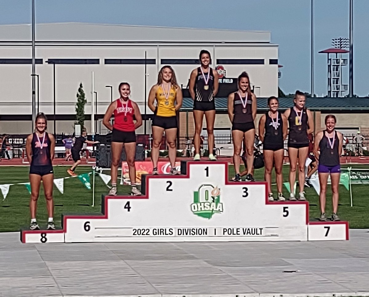 gura_ron's tweet photo. Emily Eterovich 3rd place today in the pole vault with a new school record height of 12'8". Amazing job!!! https://t.co/1CGqXutioC