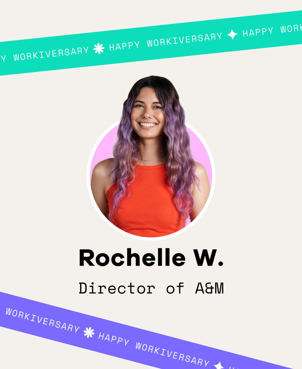 Back to Back! Happy 6 year anniversary to Rochelle, our Director of Acquisition and Monetization, and Happy 1 year anniversary to Hannah S., our 
Visual Designer! Our teams would not be the same without you, thank you for all your hard work and dedication 🙌