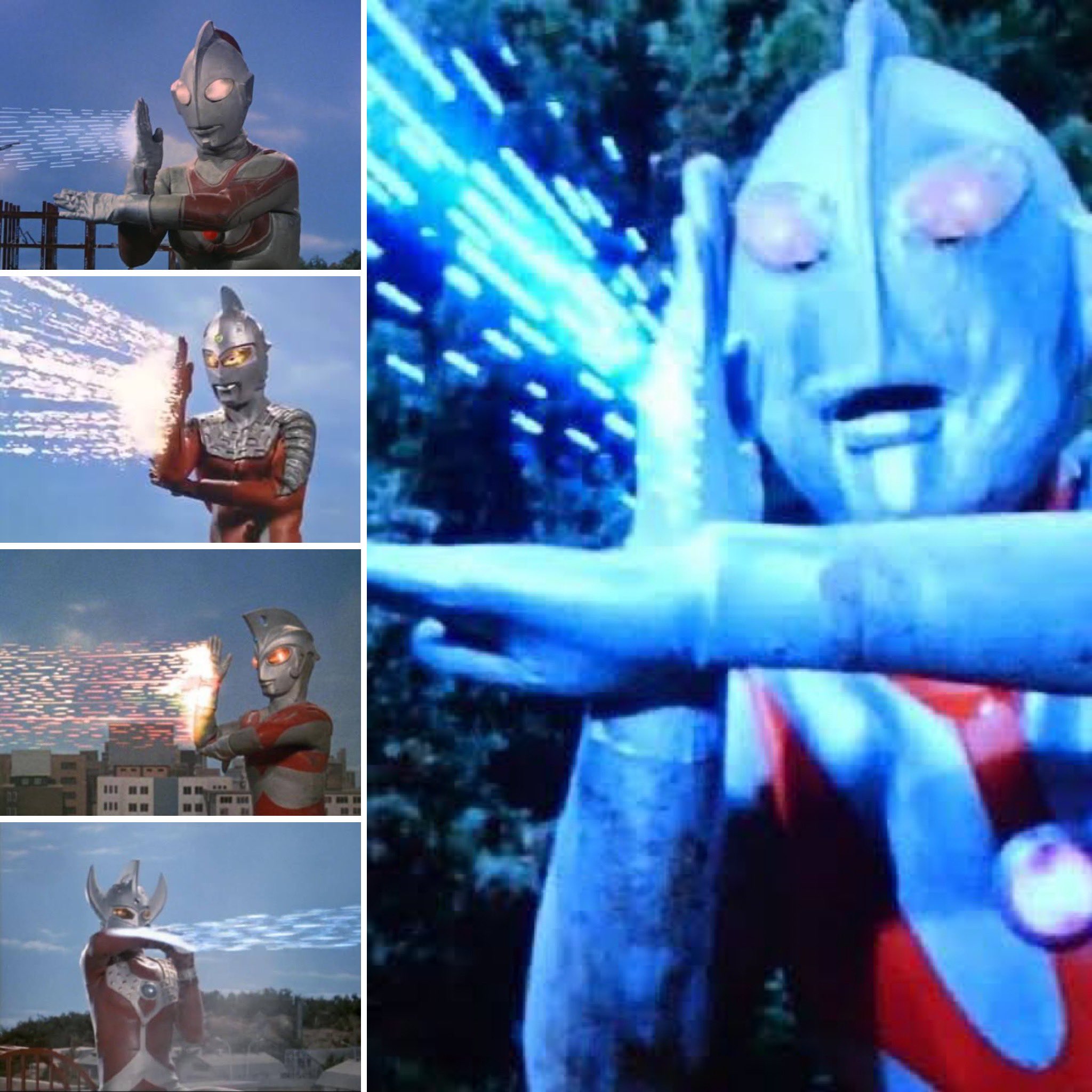 小嶋慎太郎 ウルトラマンのスペシウム光線ぽくポーズをとろうとしてうっかりワイドショットになってる事あるよね ウルトラマン スペシウム光線ではあるのだけれどもウルトラマン達がみんなこのポーズじゃ無いんだよね だから間違えてても怒らないでね