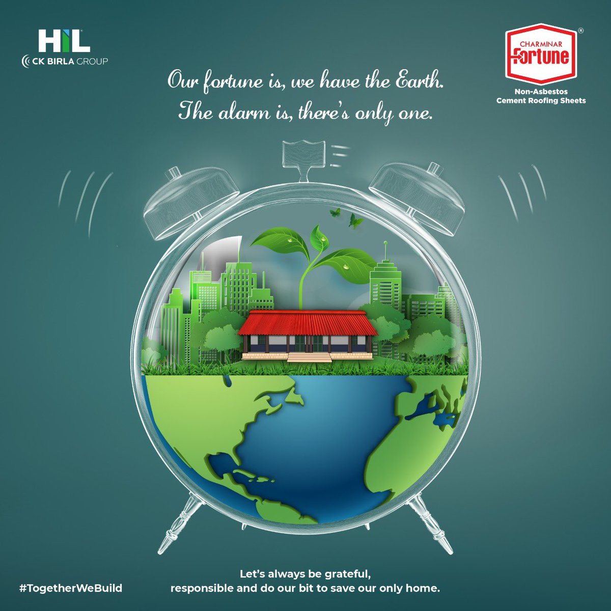 birlanu's tweet photo. Nature has given us many wake up calls. And it's time we answer it responsibly, to protect our only home - the Earth. 
#WorldEnvironmentDay #Fortune  #SaveTheEarth #HIL #TogetherWeBuild #RoofingSheets #CementSheets https://t.co/uuw7OZWVK7