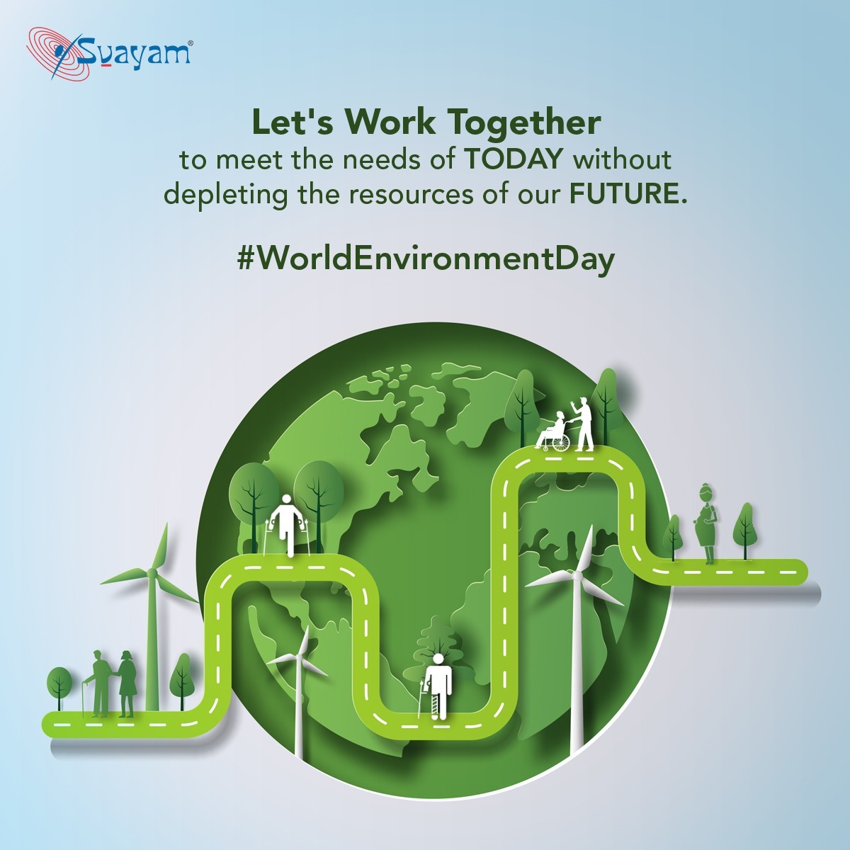 SvayamIndia's tweet photo. Let's celebrate our planet, activate positive change, and work together to build an abundant and inclusive future.
#Svayam #WorldEnvironmentDay🌍
#WED2022 #SustainableSolutions #MakePositiveChange #Accessibility4All https://t.co/tsCYeTFpI8