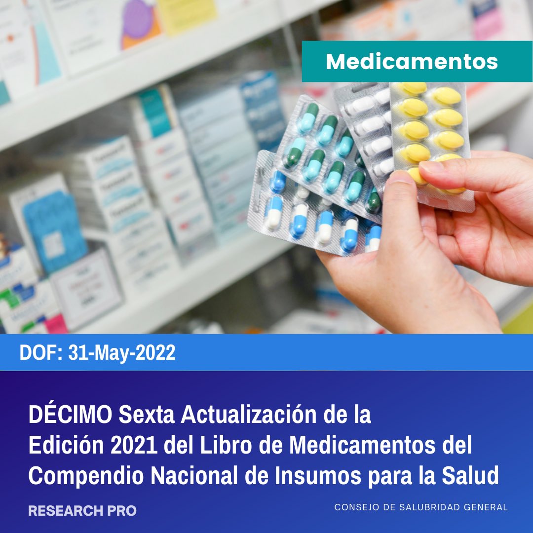 Research_Pro1's tweet photo. DÉCIMO Sexta Actualización de la Edición 2021 del Compendio Completo: https://t.co/bkjiSH5NCI
Hilo 🧵
Modificaciones: #Adalimumab #Lanreótida #Budesonida #Ponatinib #Propofol #Norepinefrina #Vecuronio #Medicamentos https://t.co/h0H3u4CdQR