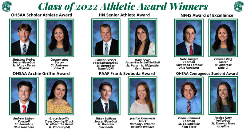 HNGreenwave's tweet photo. The Athletic Dept. recognizes all of the Class of 2022 students who were recipients of the OHSAA Scholar Athlete Award; Senior Student Athlete of the Year Award; NFHS Award of Excellence; OHSAA Archie Griffin Award; PAAF Frank Svoboda Award; &amp; the OHSAA Courageous Student Award. https://t.co/pkKzGNaa9D