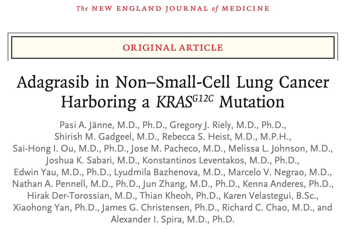 DocJZ's tweet photo. #Adagrasib in #NSCLC Harboring a #KRAS #G12C Mutation https://t.co/4riyIhOhPN. Proud to be part of the team!

Actual ORR could be higher as 15.2% "not evaluable" cases were counted as no response. This study also suggested an unmet need for patients with #KEAP1 co-mutation. https://t.co/2y20xrYrWZ