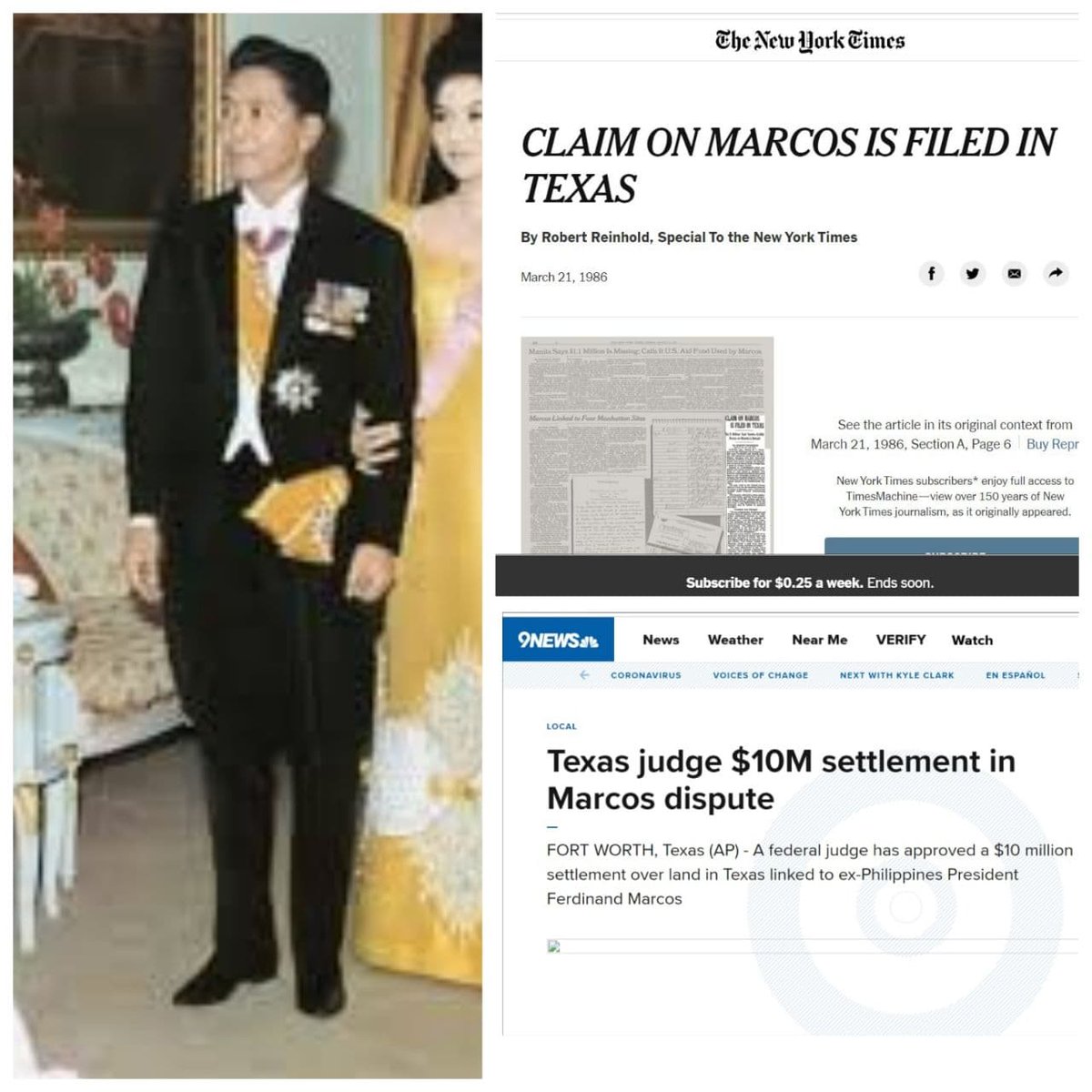 SaltAndReality's tweet photo. In the 70s &amp; 80s Ferdinand Marcos bought over 2,000 hectares of land in Texas w/ Jose Campos as dummy. Imelda even admitted it was purchased using Marcos money. As the properties was not in the PCGG-Campos settlement, HR victims filed a claim on the land &amp; got a $10M settlement🇵🇭 https://t.co/gTJRKrCUpJ