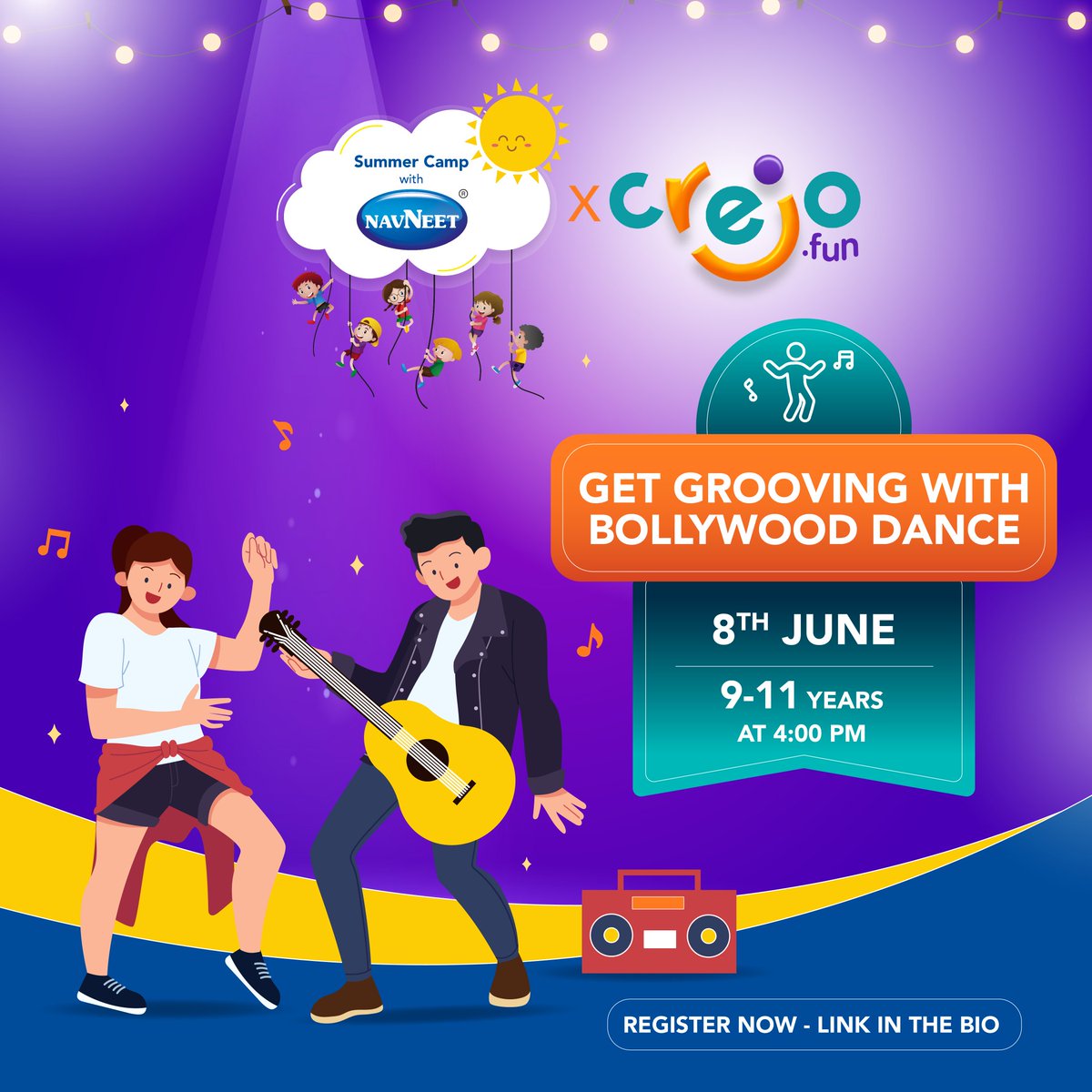 navneet_edu's tweet photo. Navneet x Crejo brings you a free Bollywood Dance playshop to get you moving this summer!

Registration link: https://t.co/zMvQ4z3fyE

#navneet #crejo #workshop #learning #ProgresswithNavneet #Arts #Yoga #BollywoodDance #knowledge #educational #student #teacher https://t.co/sk5bKy6cQQ