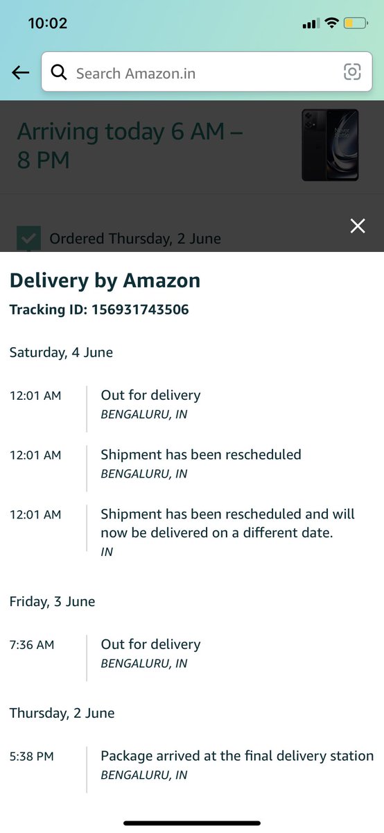 SDinesh_Reddy's tweet photo. @AmazonHelp @AmitAgarwal How many days/weeks I need to wait for this?
Everyday it’s showing as our for delivery but never received. 
What kind of service your giving? #shameful purchase with @amazonIN 
Lost my patience and cancelling the order. Thank you! https://t.co/vyO1eDsBvN
