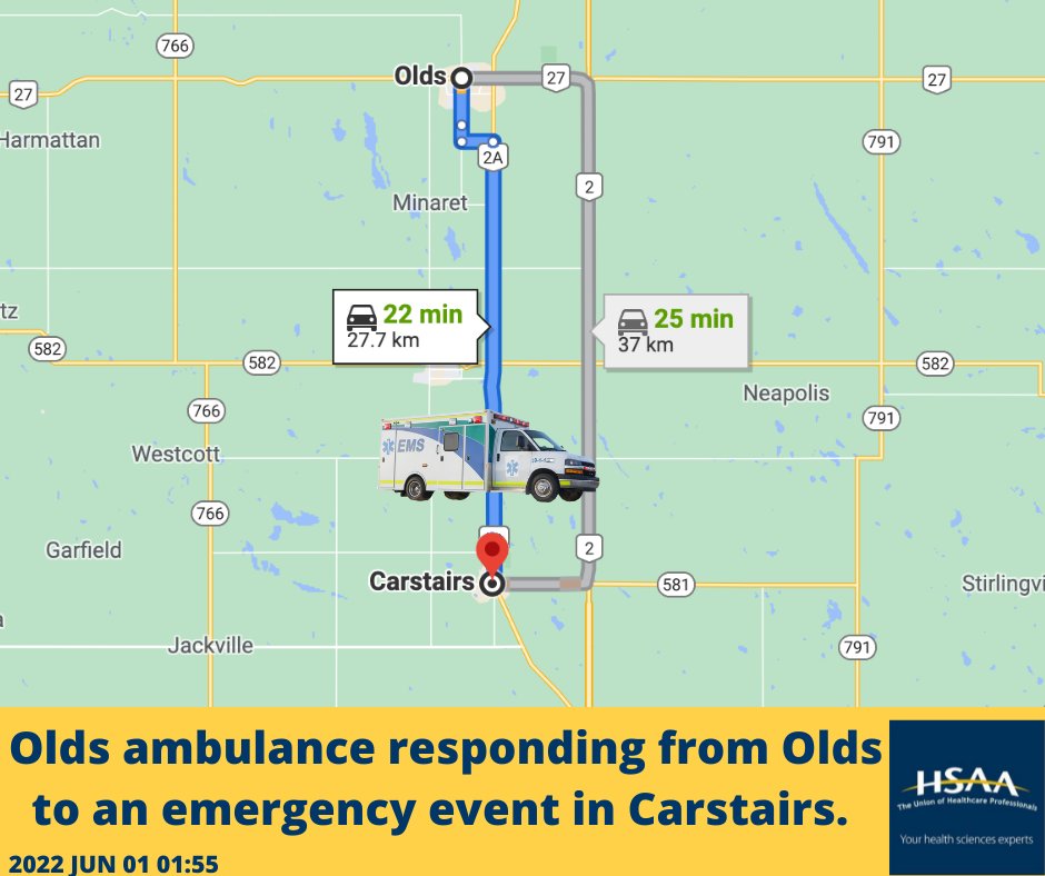 HSAAlbertaEMS's tweet photo. #HSAAEMS #LongResponse #Olds #Carstairs #ableg #ABHealth #AHS #yourEMS https://t.co/Mma3KuFLqw