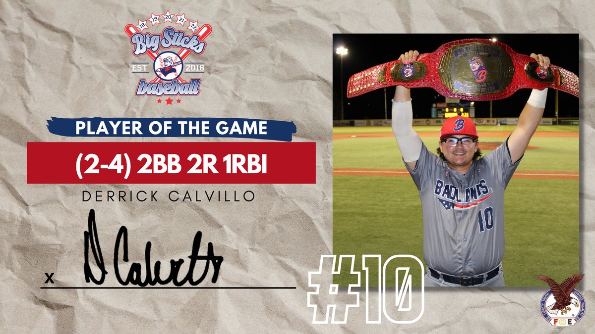 Your Dickinson Eagles Club Player of the Game is Derrick Calvillo! ⚾️